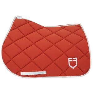 Sottosella Inglese Equestro Modello GP con Logo per Pony Rosso Mattone/Bianco