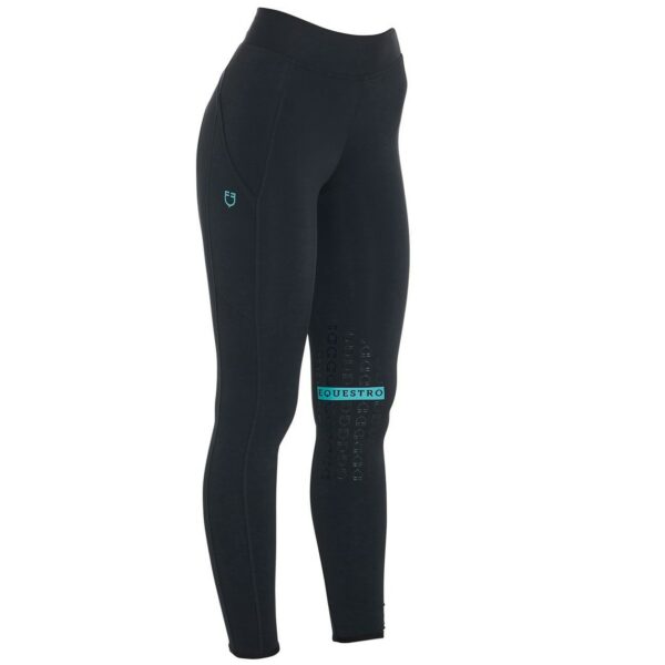 Leggins Equestro Donna Slim Fit Modello Kao Nero Smeraldo