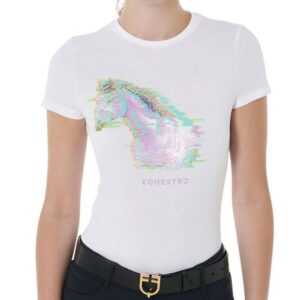 T-Shirt Equestro Donna Interference Horse Bianco