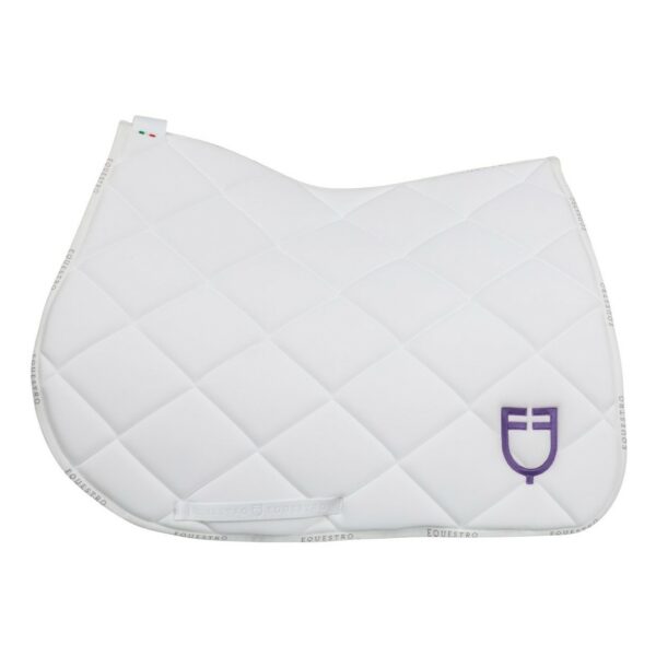 Sottosella Inglese Equestro in Tessuto Tecnico con Logo Multicolore Bianco Viola