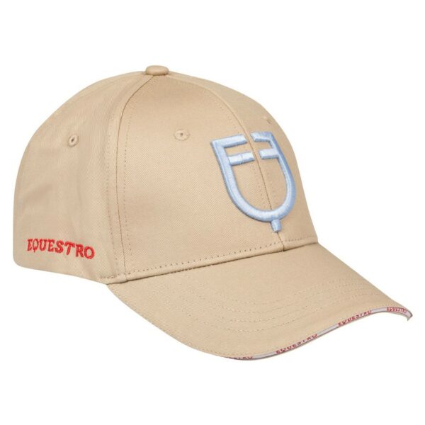 Cappello Equestro Unisex modello Baseball Beige Celeste