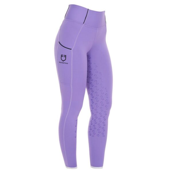 Leggins Equestro Donna Slim Fit a Vita Alta Full Grip Dahlia Purple