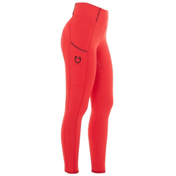 Leggins Equestro Donna Slim Fit a Vita Alta Full Grip Rosso