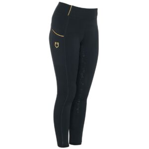 Leggins Equestro Bambina Slim Fit con Full Grip Nero