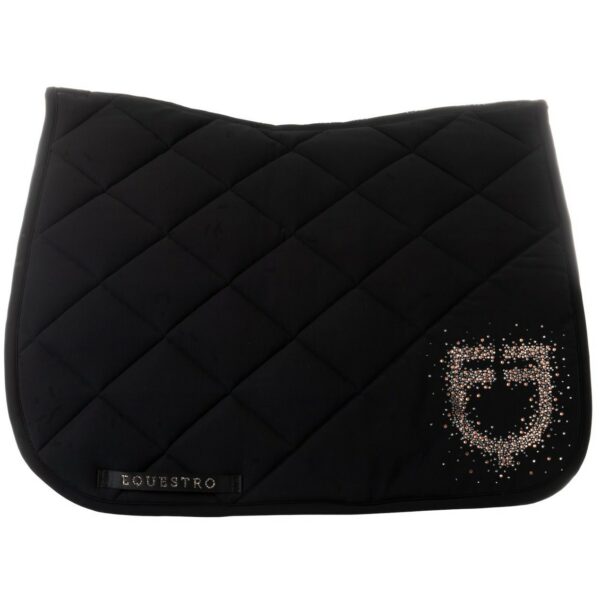 Sottosella Equestro Dressage Nero Logo con Strass