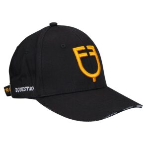 Cappello Equestro Unisex modello Baseball Nero Giallo