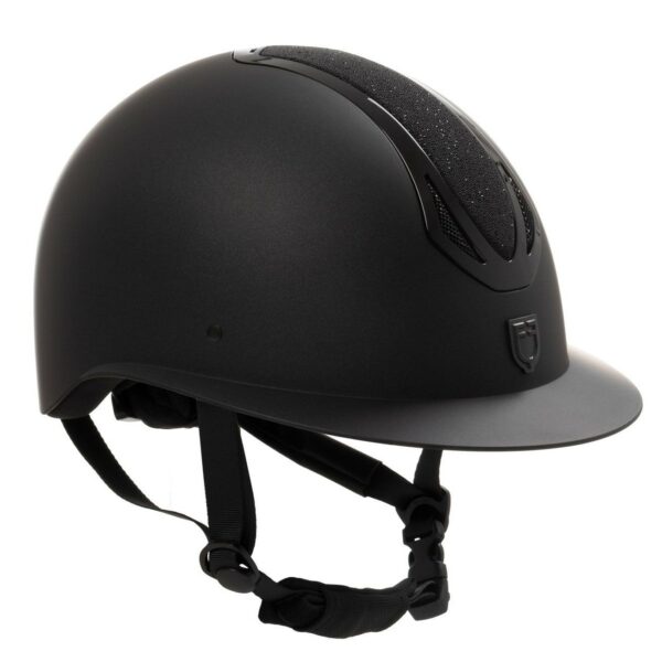 Cap Equestro Modello Azael Visiera Larga Nero con Strass